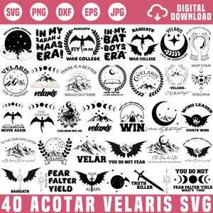 Acotar Velaris Svg Bundle, The night court Svg, Fourth Wing, Sarah J Maas Svg, Velaris City of Starlight, Basgiath War College, Cut Files