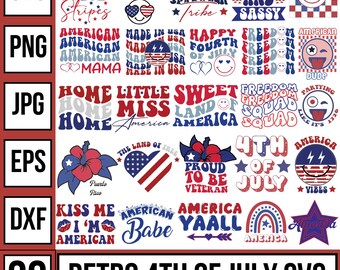 Retro 4th Of July Svg Bundle, Memorial Day Svg, 4th Of July Svg, Fourth Of July Svg, American Flag Svg, America Svg, Independence Day Svg