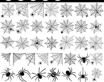 Spider Web Svg Png Bundle, Halloween Svg, Spider Web Vector, Spider Web Clipart, Cobweb Svg, Instant Download, Cut for Cricut, Silhouette