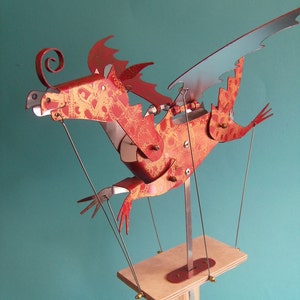 Large painted aluminum dragon automata 画像 4