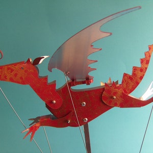 Large painted aluminum dragon automata 画像 3