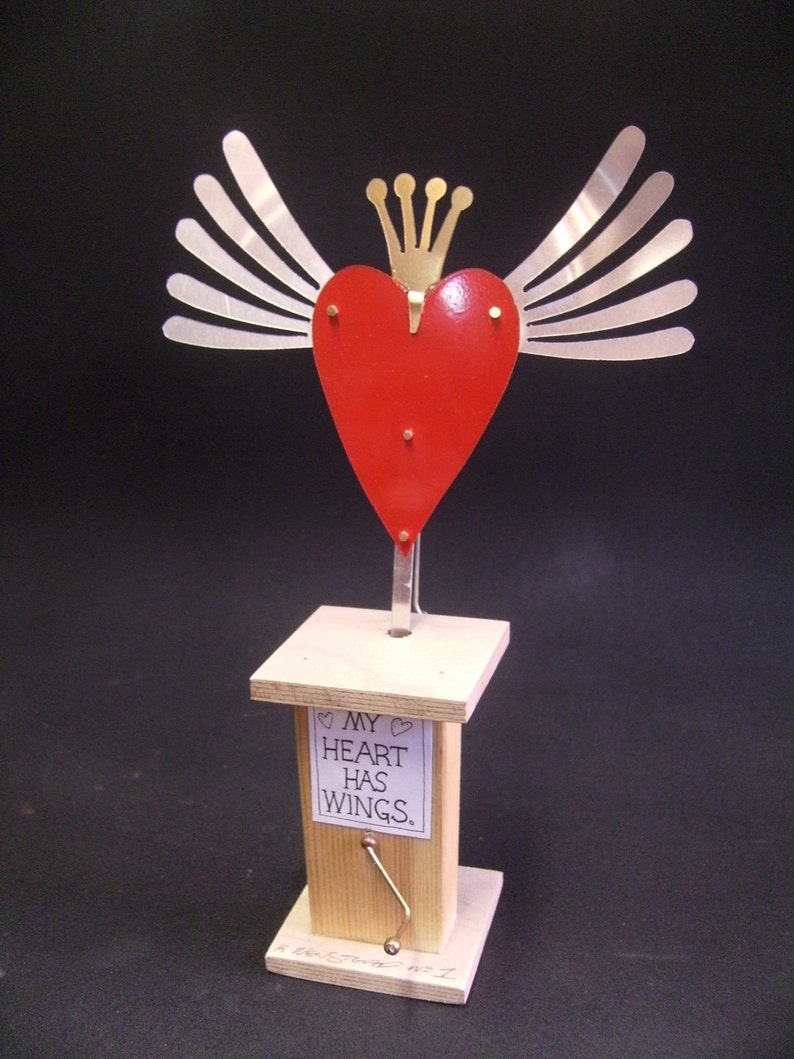 A handmade automaton for Valentine's Day titled 'My Heart Has Wings' image 2