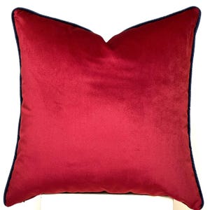 Rood fluwelen kussenhoes vierkant sierkussen katoenen zachte decoratieve bankaccenthoes