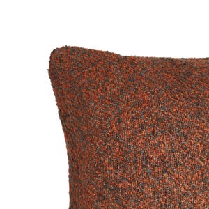 Burnt Orange Bouclé Pillow Cover – Handmade Textured Heavyweight Cotton Throw Pillow, Decorative Euro Sham for Sofa & Couch