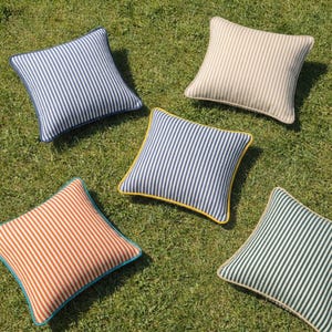 Gestreifte Baumwolle Kissenbezug Quadrat Wurfkissen Moderne Outdoor Indoor Sofa Dekor