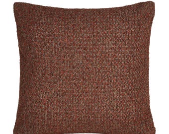 Rust Brown Pillow Cover Woven Textured Cushion for Cozy Home Decor