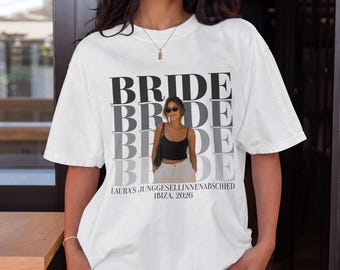 Personalized hen party shirt with photo | Hen party T-shirts with photo | Hen party T-shirt | Personalized group shirts with photo | Bride & Crew hen party |