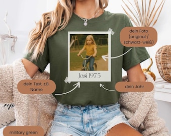 Birthday shirt personalized with photo 18th birthday mom shirt round birthday 30th birthday gift with photos
