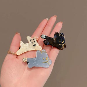 Original, personalized cartoon dog-themed high-end bang clips, cute for reducing age appearance, children's hairpins ,three colors