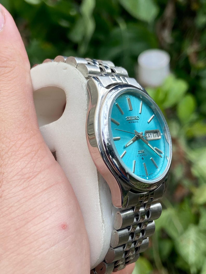 Vintage Seiko 5 herrklocka DX 6309 dag/datum bild 6