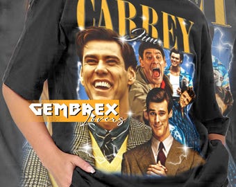 Maglietta vintage Jim Carrey anni '90 y2k abbigliamento unisex per adulti GOR76