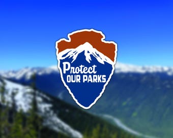 Protect our Parks Sticker – Arrowhead Vinyl Decal | Outdoor Adventure, National Park Conservation, Hiking Sticker