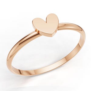 14K Solid Gold Herz Ring: Antiker Braut Reifen