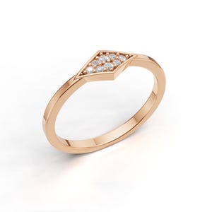 Raw Diamond Promise Ring: Minimalist Solid Gold Engagement Jewelry