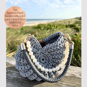 Muschel mit Perlen, Strandtasche Damen, Damen Handtasche