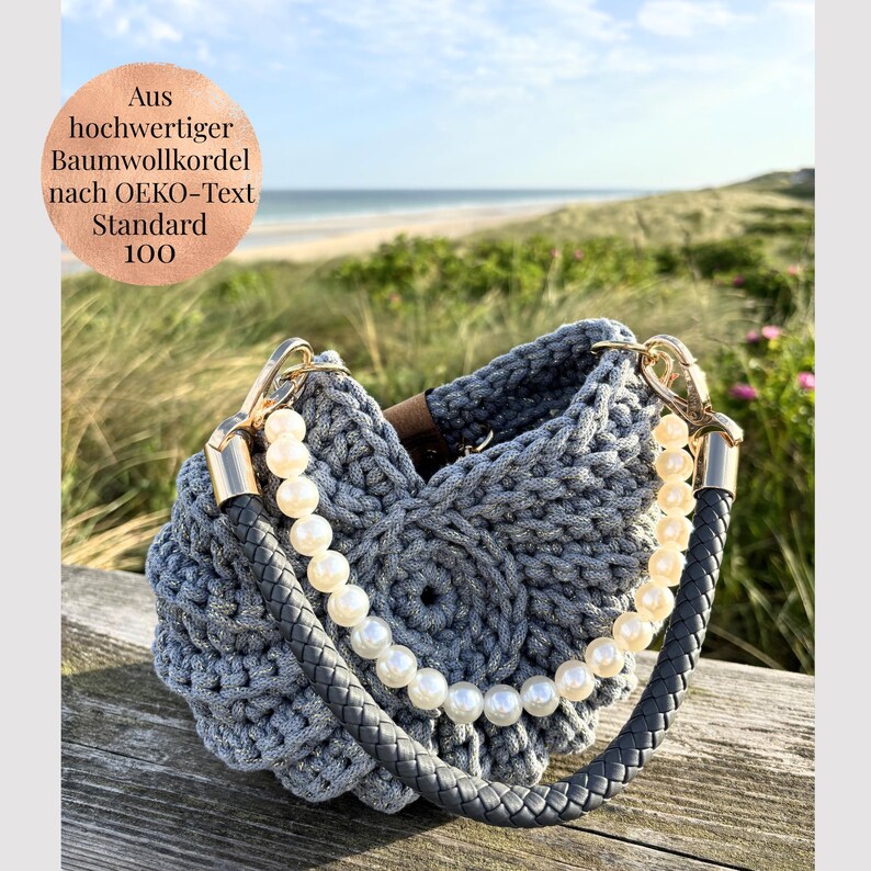 Muschel mit Perlen, Strandtasche Damen, Damen Handtasche
