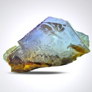 Phantom fluorite cube crystal, purple with blue hue, from Baluchistan Pakistan. 34 grams