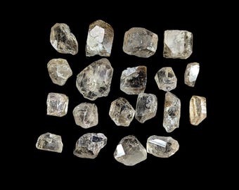 Natural white clear lustrous topaz crystals lot, 19 pieces, from Skardu Pakistan- 174 grams