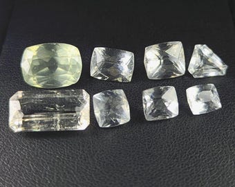 Kunzite faceted gems, small lot with SI clarity, 8 pieces, from Afghanistan, 21 carats