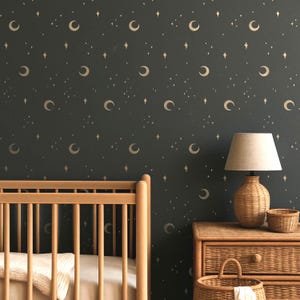 STENCIL Celestial Moon & Star – Reusable Mylar Night Sky Stencil for Walls, Furniture and Crafts - Nursery Ceiling Stencil
