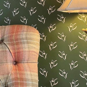 STENCIL Snowdrop - Reusable Mylar Botanical Stencil for Walls, Furniture & DIY Crafts - Cottage Kitchen, Nursery, Floral Stencil
