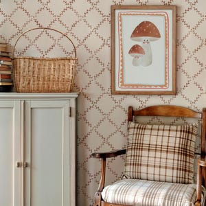 Stencil boerderij latwerkhuisje - sjabloon met grote bloemen voor muurschildering - DIY-behangproject