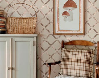 Farmhouse Trellis Cottage Stencil - Large Floral Stencil for Wall Painting - DIY Wallpaper Project