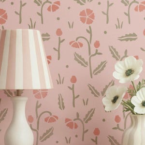 STENCIL Wildflowers - Reusable Mylar Floral Stencil for Walls, Furniture & Cottage Crafts - Bedroom, Nursery, Botanical Stencil