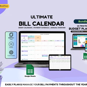 Editable Bill Tracker 2025 Spreadsheet (Bundle), Budget Planner and Finance Organizer, Monthly Expense Tracker for Easy Money Management