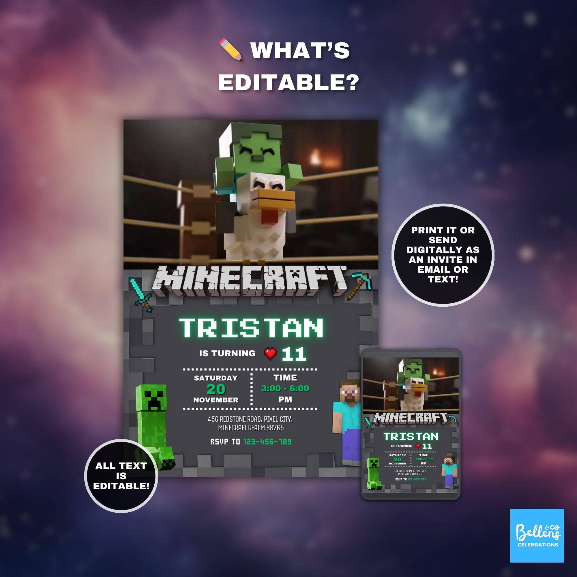 Epic Minecraft Party Invite