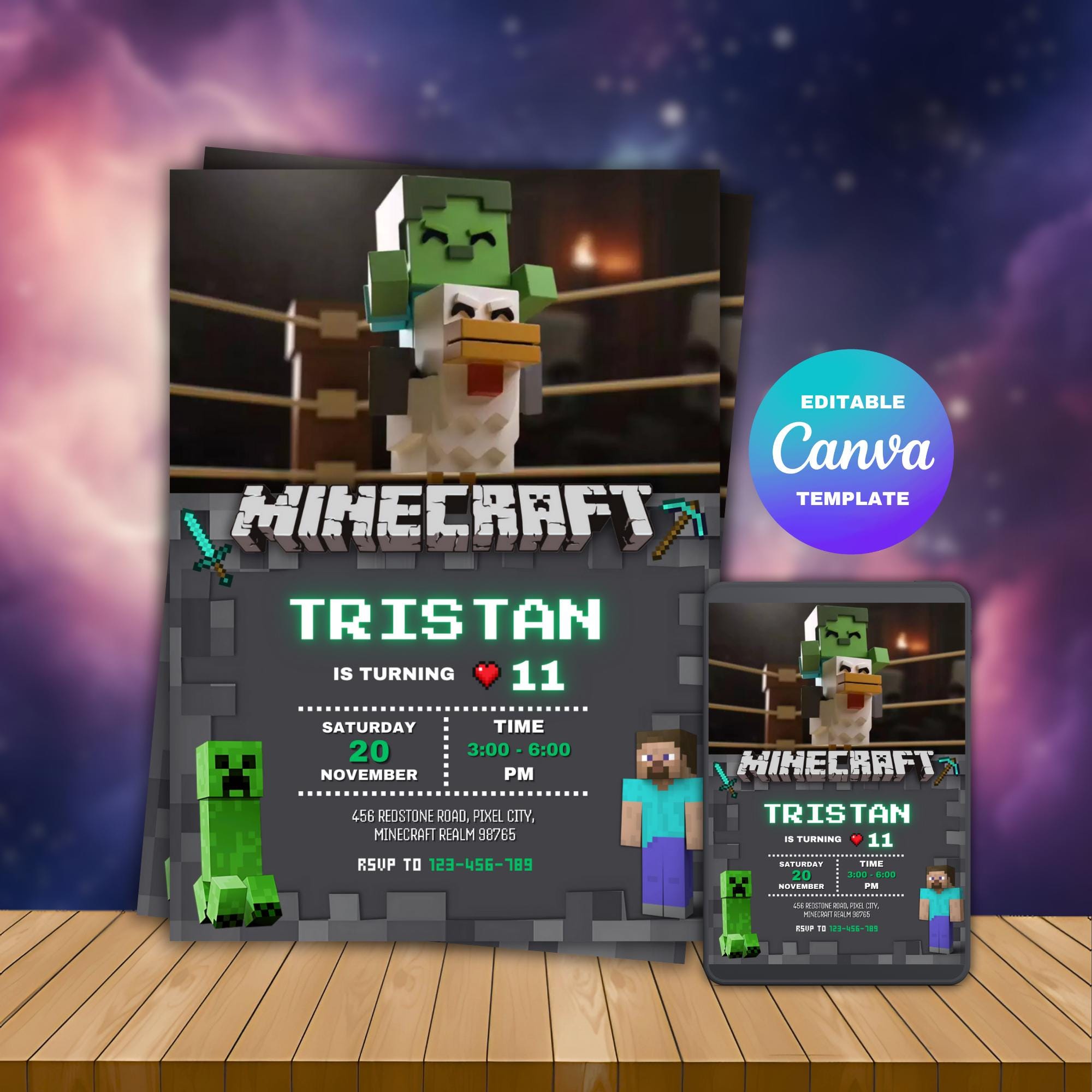 Epic Minecraft Party Invite