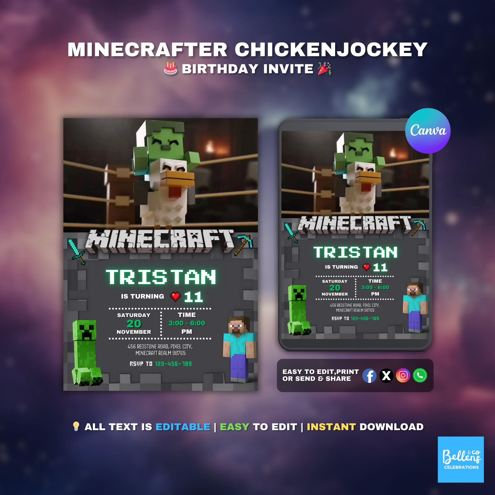 Epic Minecraft Party Invite