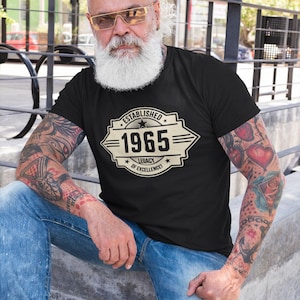 Established 1965 Legacy Tee, Vintage Style T-Shirt, Retro Graphic Shirt, Gift for Birthdays, 60s Theme Event, Unisex Casual Wear