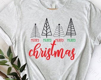 Merry Christmas SVG DXF, Christmas Tree svg, Christmas Cut Files, For Cricut, For Silhouette, Instant Download, Holiday Shirt svg, Christmas