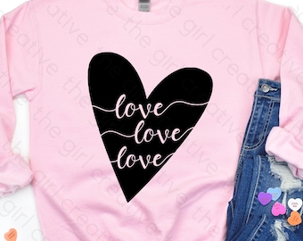 Love Heart SVG, Valentine Cut File (svg, png, dxf, eps)