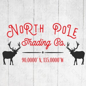 North Pole Trading Company SVG, North Pole Sign, North Pole Trading Stencil, North Pole SVG, Commercial Use, North Pole Trading Company Sign image 2