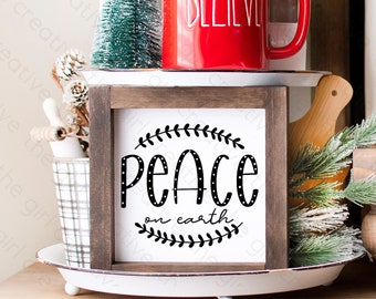 Peace on Earth SVG, Peace on Earth Cut File, Peace on Earth Schablone, Peace on Earth Sign, Kommerzielle Nutzung, Sofortiger Download, Silhouette Cameo