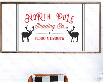 North Pole Trading Company SVG, Christmas Sign Stencil (Digital Download)