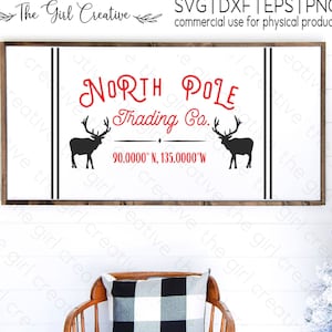 North Pole Trading Company SVG, North Pole Sign, North Pole Trading Stencil, North Pole SVG, Commercial Use, North Pole Trading Company Sign image 1