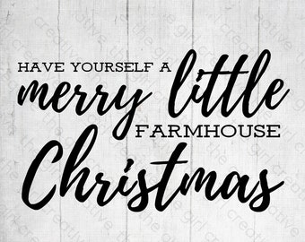 Merry Little Christmas Farmhouse SVG, Rustic Christmas Wall Art (Digital Download)