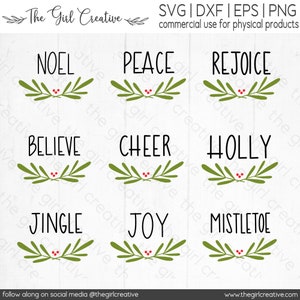 Christmas Ornament SVG, Christmas Bundle SVG, Hand Lettered Round Ornaments, Christmas Ornament svg Bundle, Cut Files for Cricut, Silhouette image 1