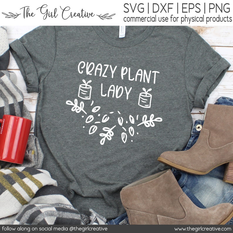Crazy Plant Lady, Plant Lady, Plant Lady SVG, Crazy Plant Lady PNG, Plant Mom, Plant Lady Shirt, Plant Lady Mok, Plant Lover SVG, Geschenken afbeelding 3