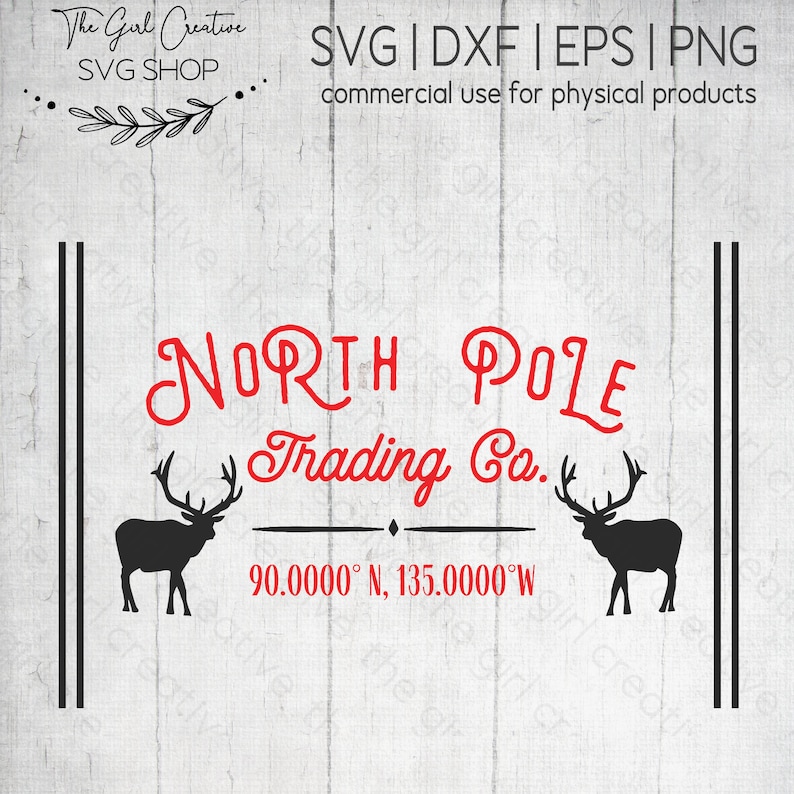 North Pole Trading Company SVG, North Pole Sign, North Pole Trading Stencil, North Pole SVG, Commercial Use, North Pole Trading Company Sign image 2