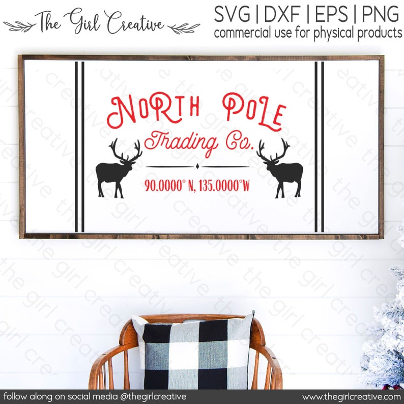 North Pole Trading Company SVG, North Pole Sign, North Pole Trading Stencil, North Pole SVG, Commercial Use, North Pole Trading Company Sign image 1