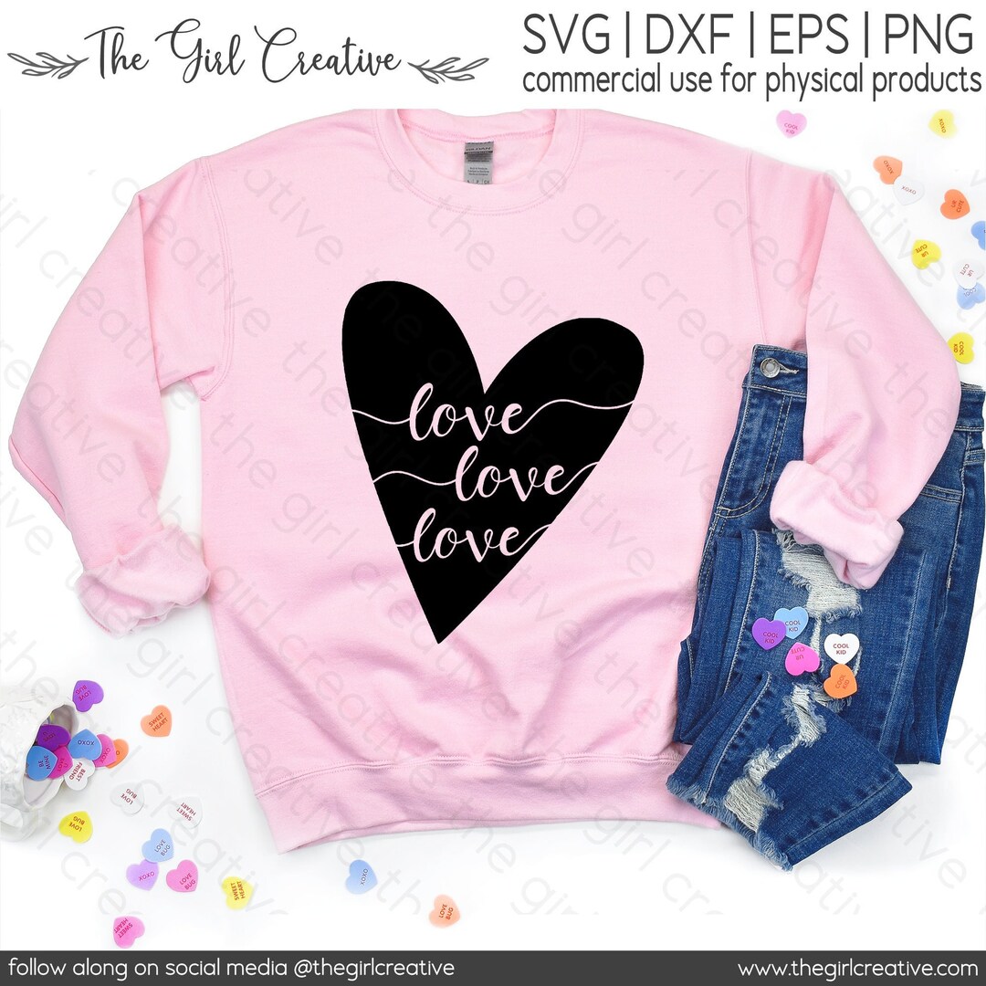 Love Heart SVG, Valentine Cut File (svg, Png, Dxf, Eps) - Etsy