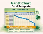 Gantt Chart Template, Project Gantt Chart, Daily Gantt Chart, Gantt Chart Spreadsheet, Monthly Gantt Chart, Project Planner, Task Tracker