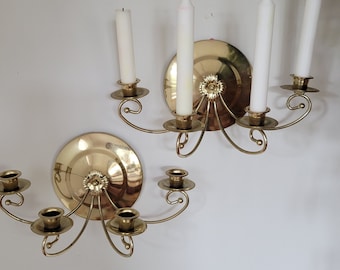 vintage brass wall sconce four candle sconces home decor wall