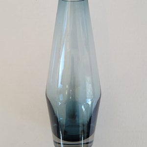 Riihimaki Oy vase Riihimaen  Finland art glass smoke blue modern