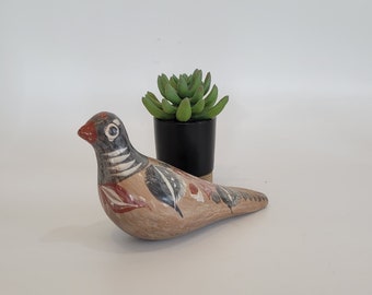 Mexican pottery bird Tonola dove hand painted bird figurine folk art