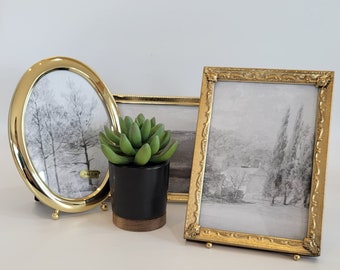 vintage gold picture frames gallery wall photo frames ornate set of 3